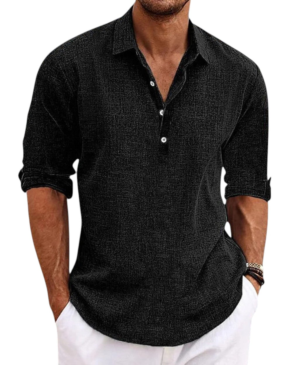 Pallogrino - Linned Knoopskjorte til Mænd – Casual Sommerlook