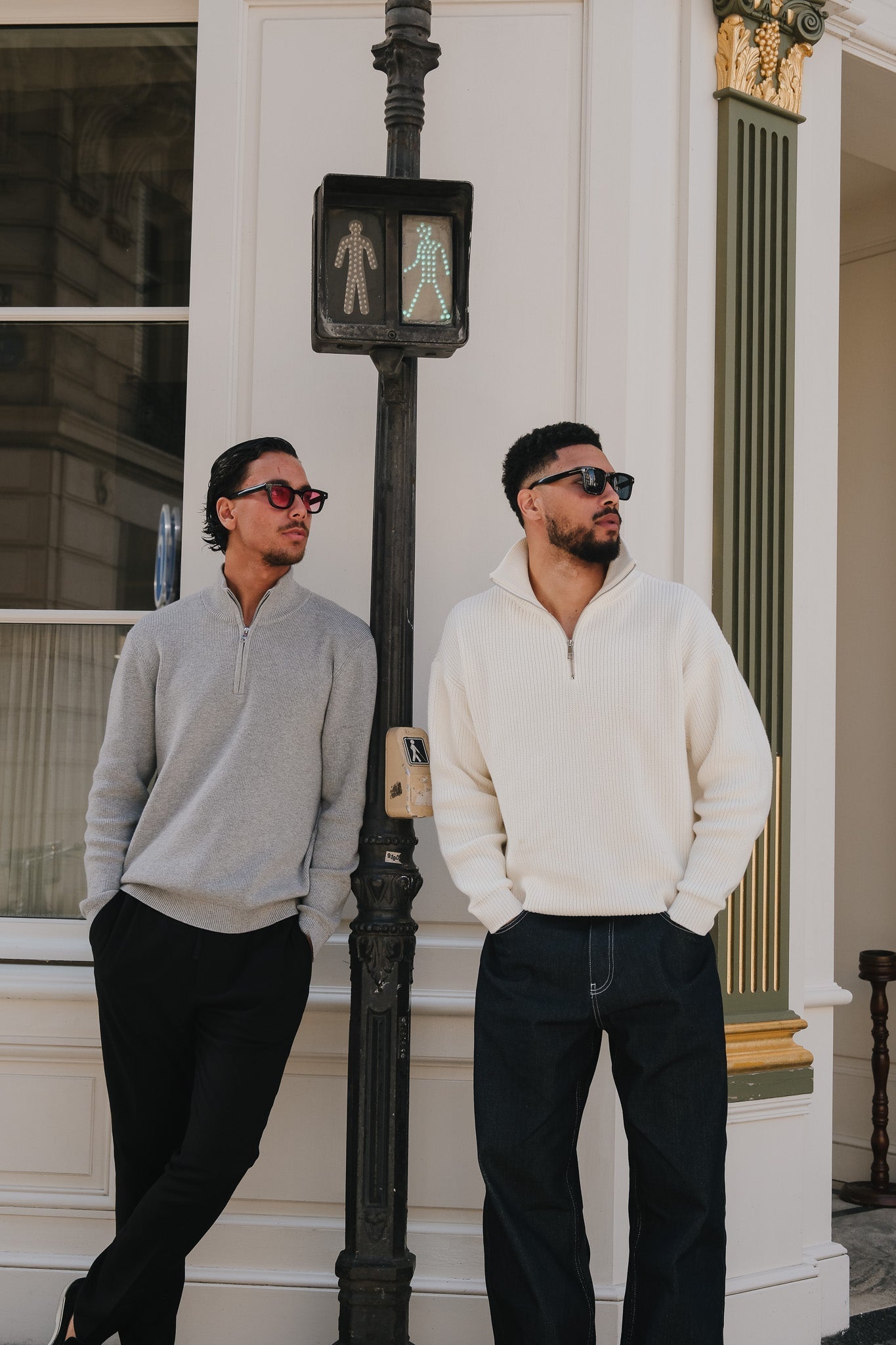 Armada halv lynlås - Grå melange