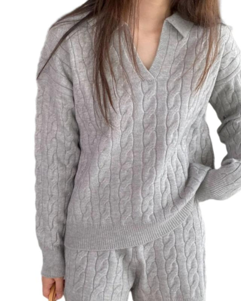 Premium Uld V-hals Strikket Sweater
