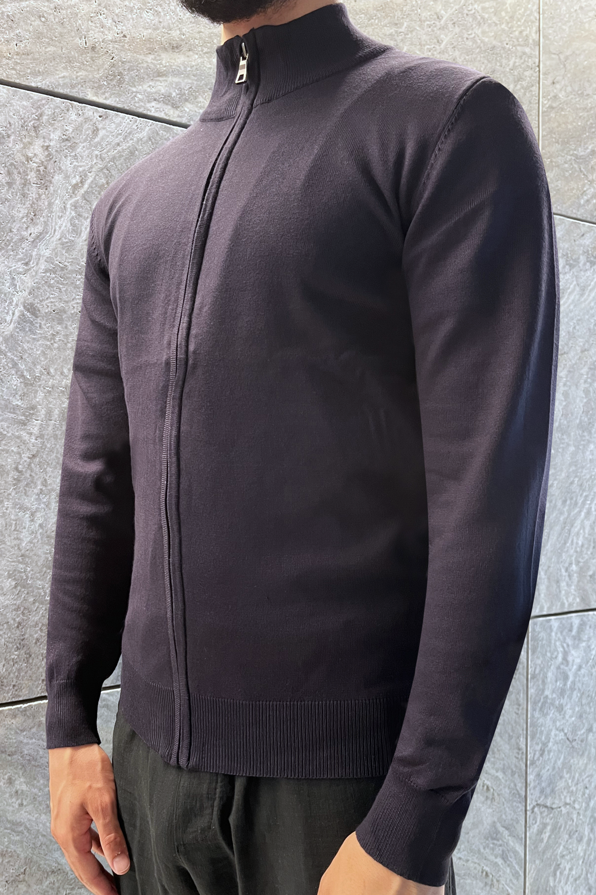 Faro Full Zip Sweater - Mørkeblå