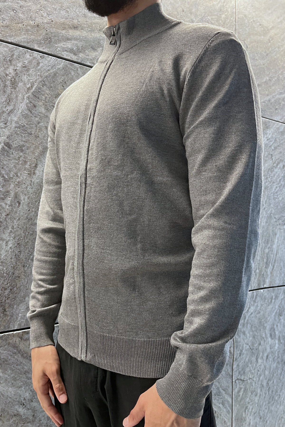 Faro Full Zip Sweater - Grå