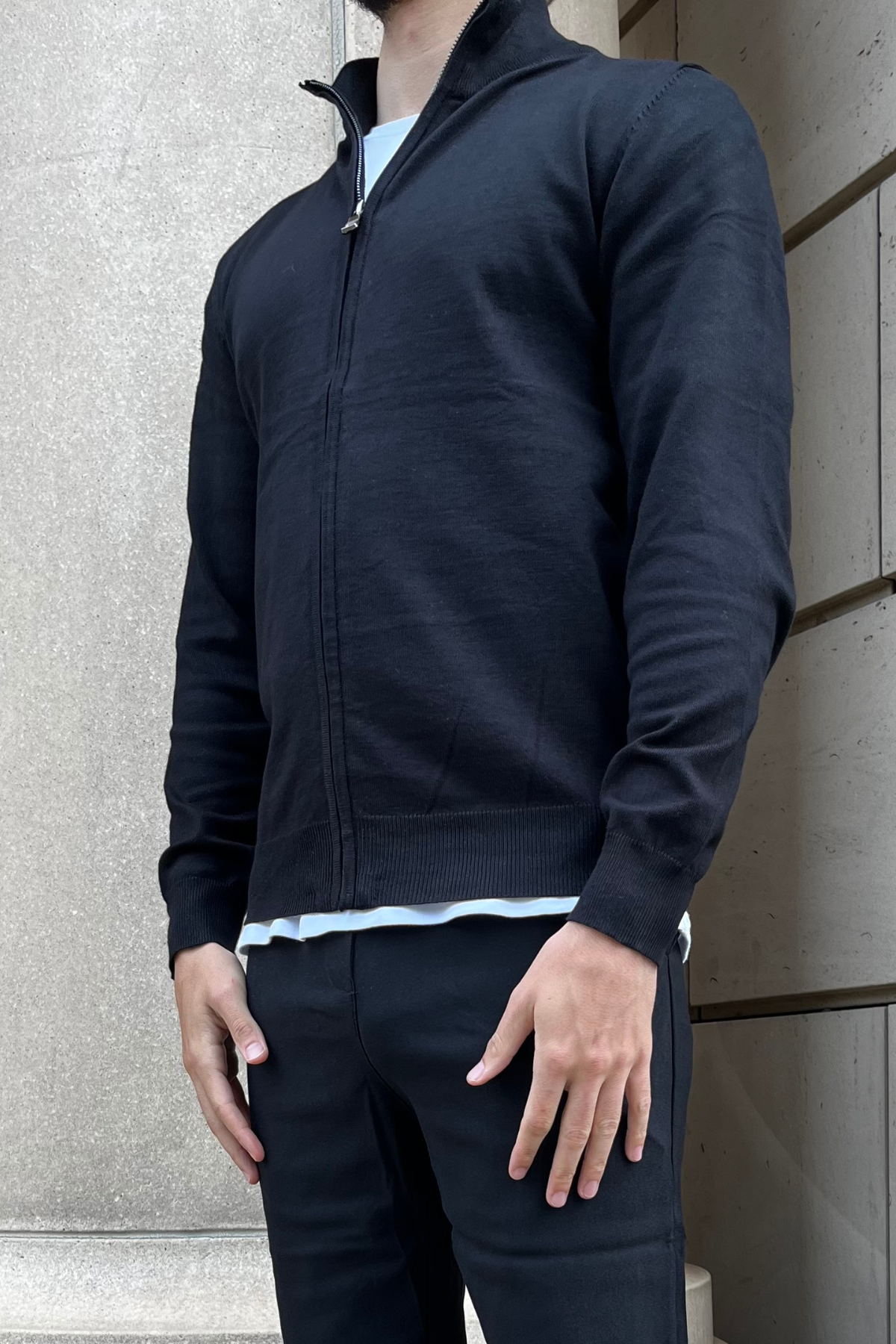 Faro Full Zip Sweater - Sort