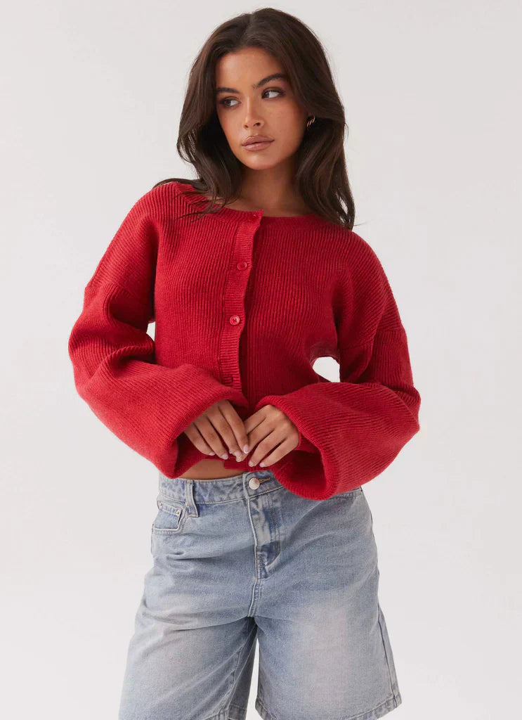 Nina - Rød Cardigan