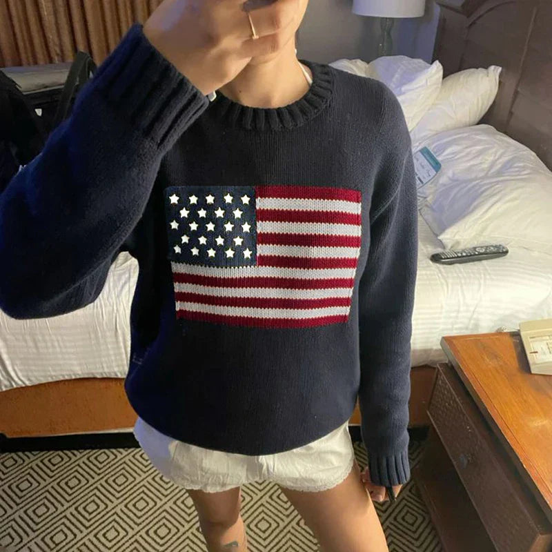 Sofie | Amerikansk Flag Sweater