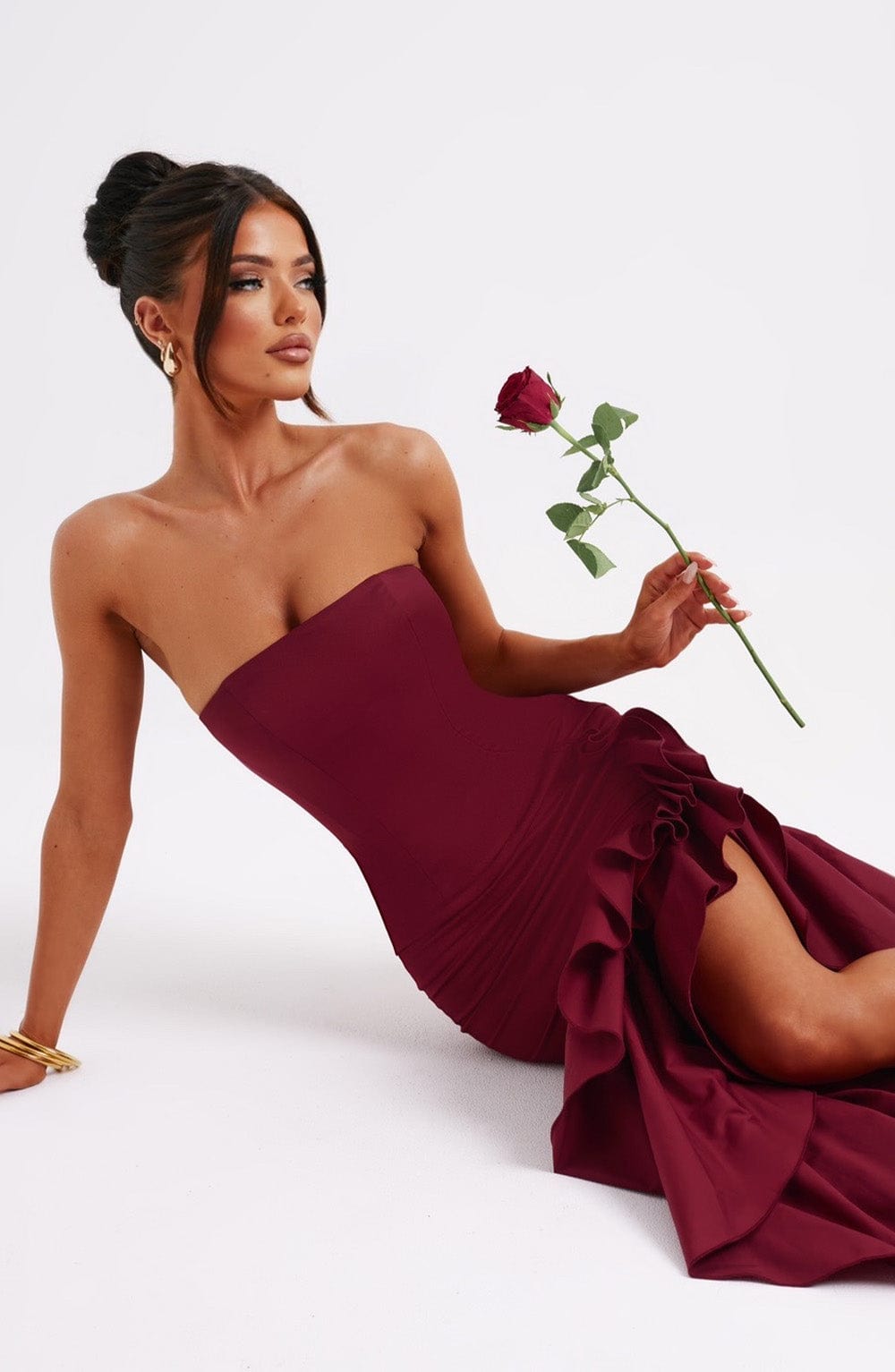 Angelina Maxi Kjole - Bourgogne