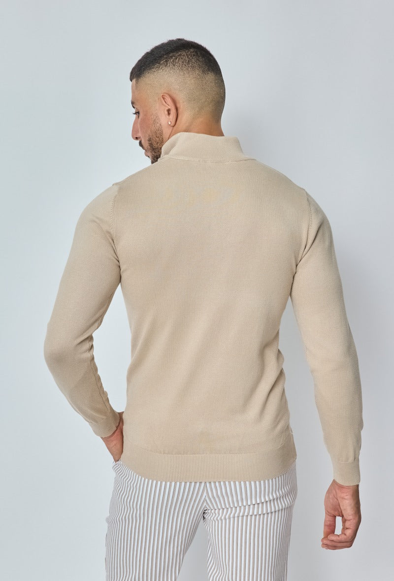 Faro Half Zip Sweater - Beige