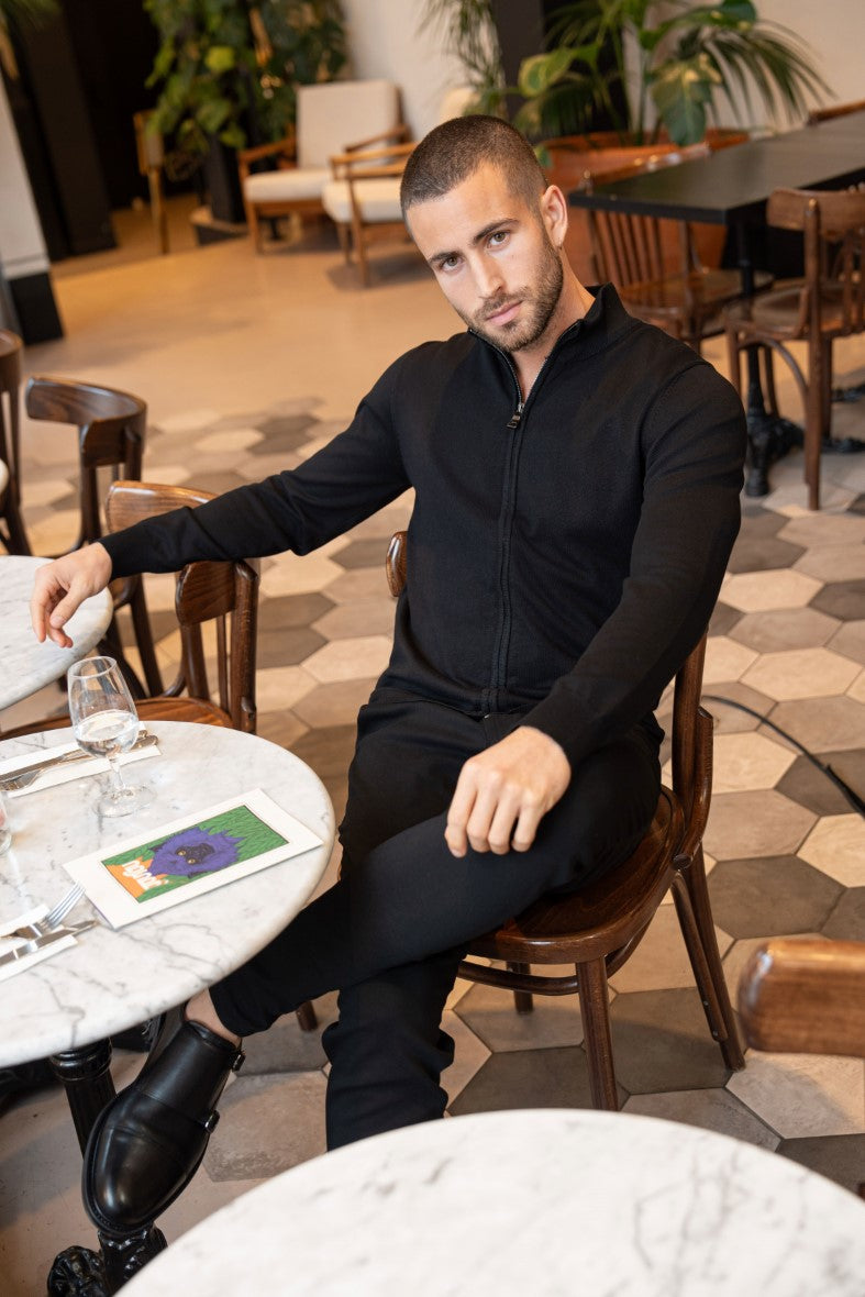 Faro Full Zip Sweater - Sort