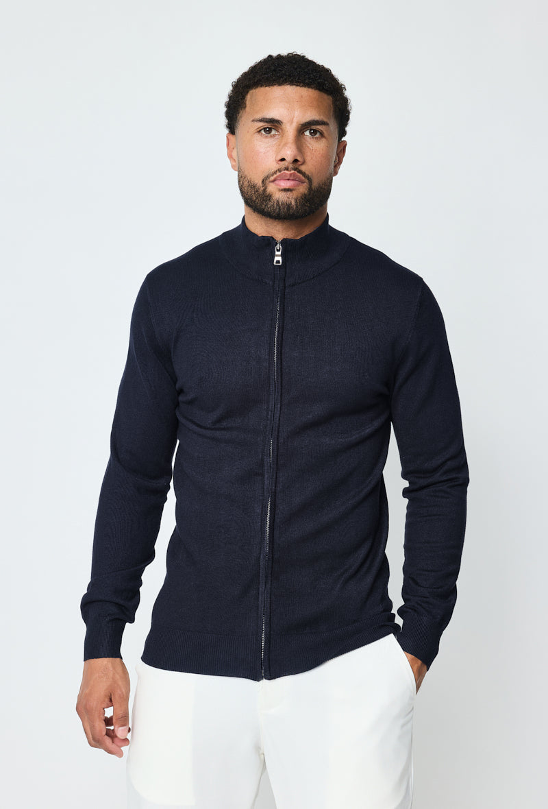 Faro Full Zip Sweater - Mørkeblå