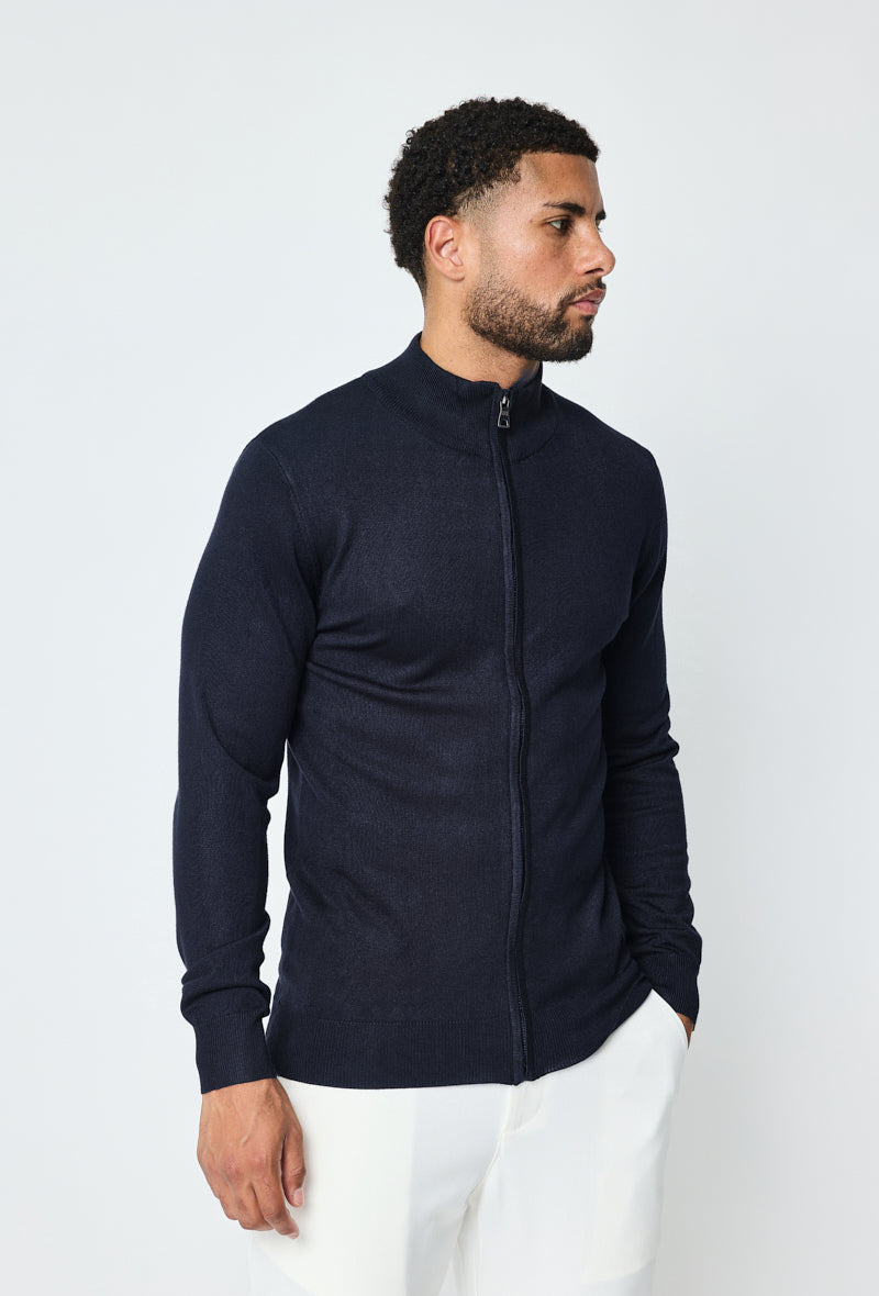 Faro Full Zip Sweater - Mørkeblå