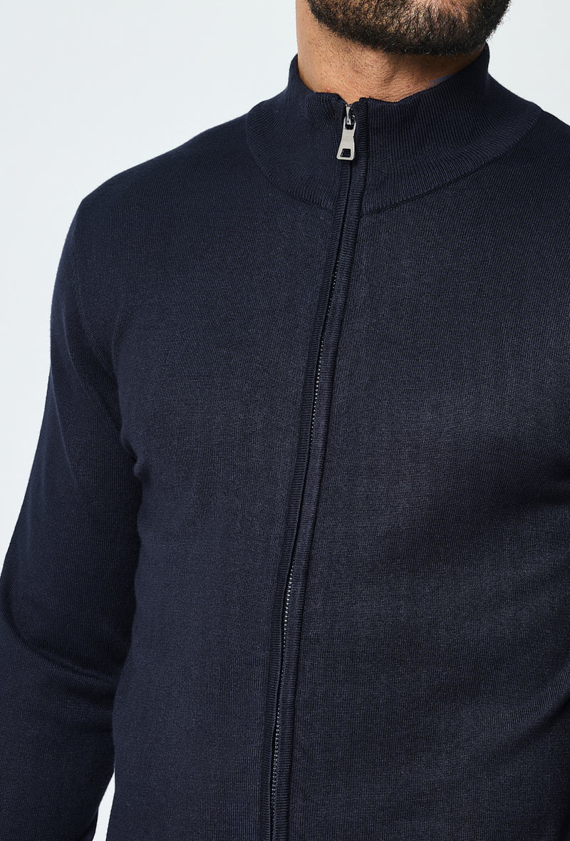 Faro Full Zip Sweater - Mørkeblå