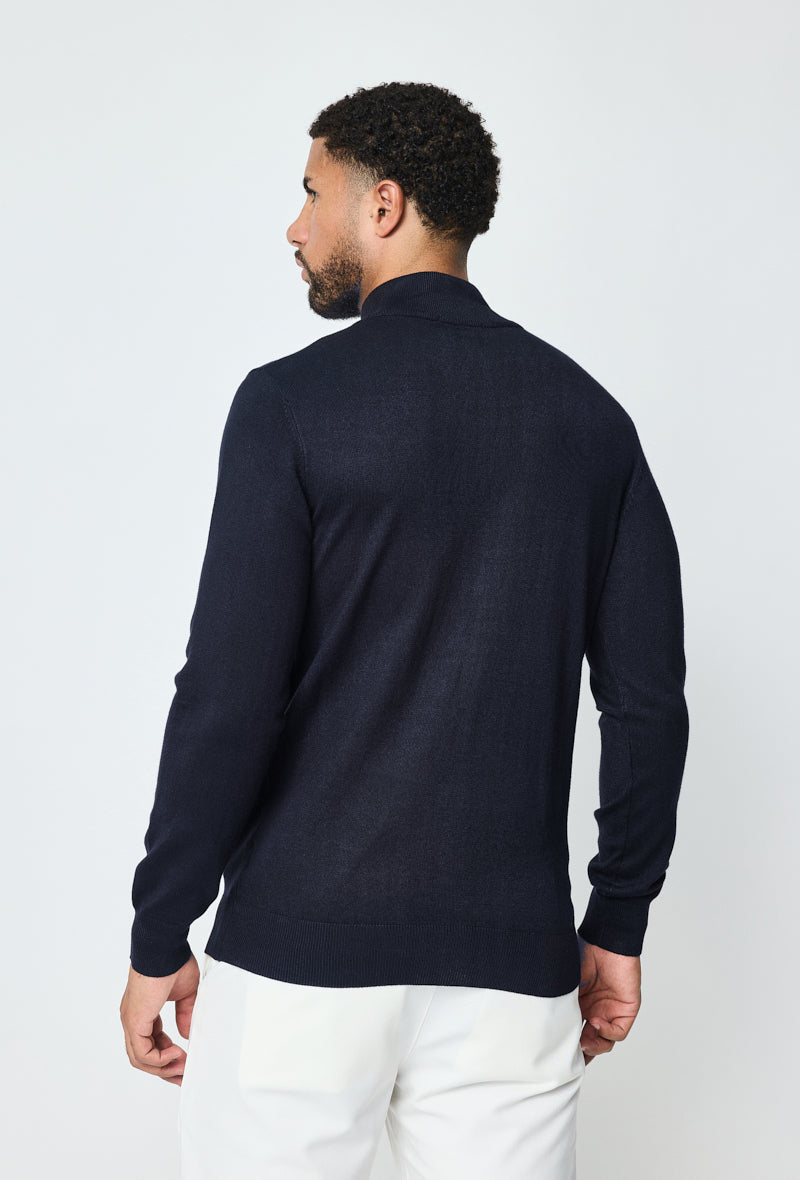 Faro Full Zip Sweater - Mørkeblå