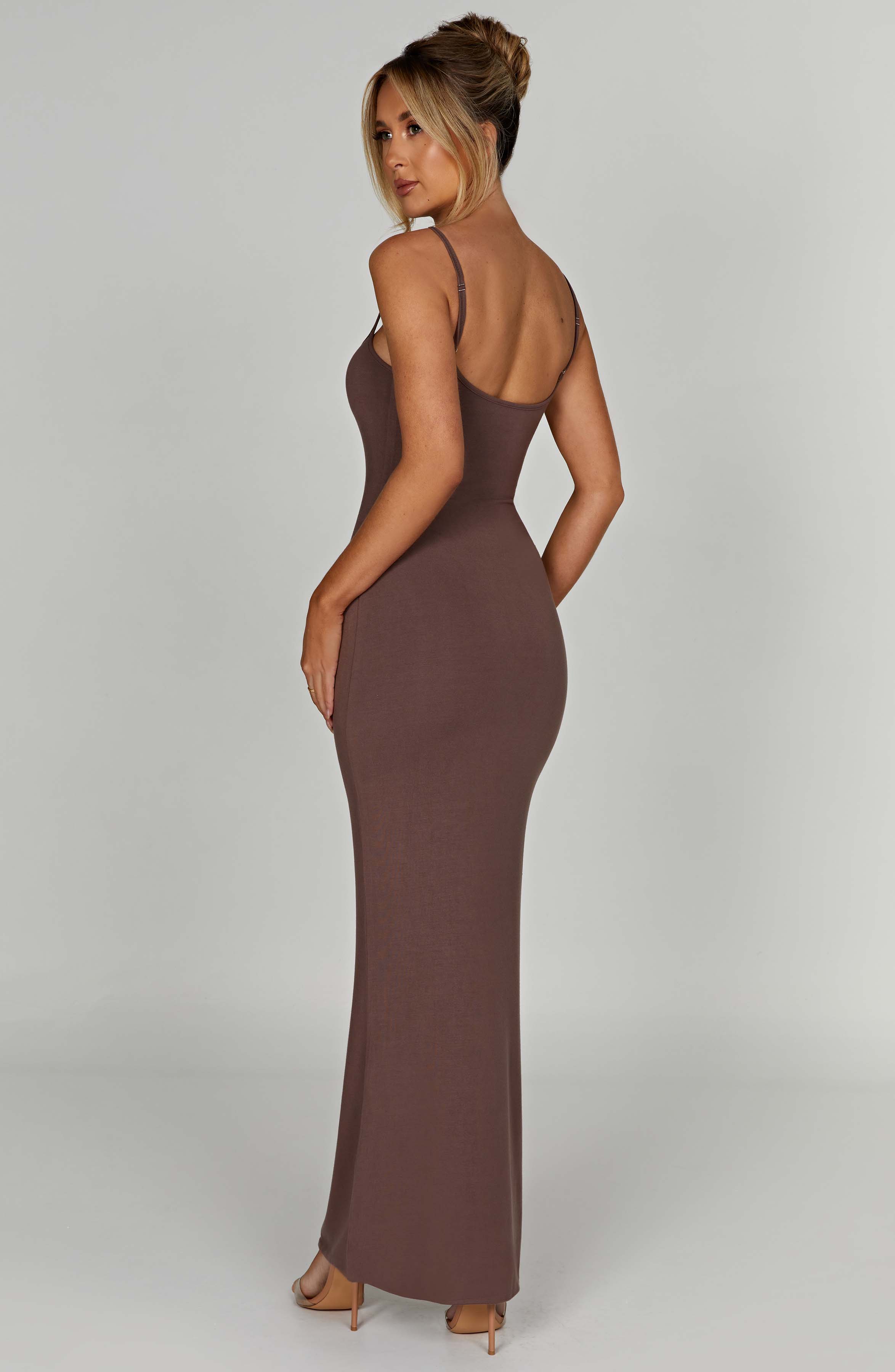 Saskia Maxi Kjole - Chokolade
