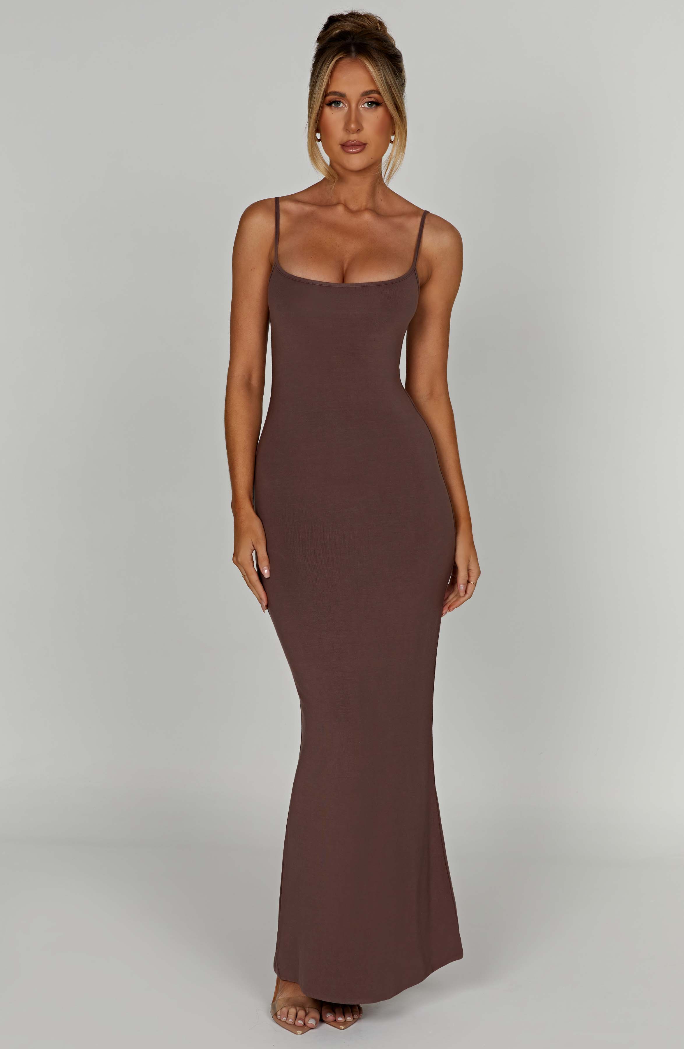 Saskia Maxi Kjole - Chokolade