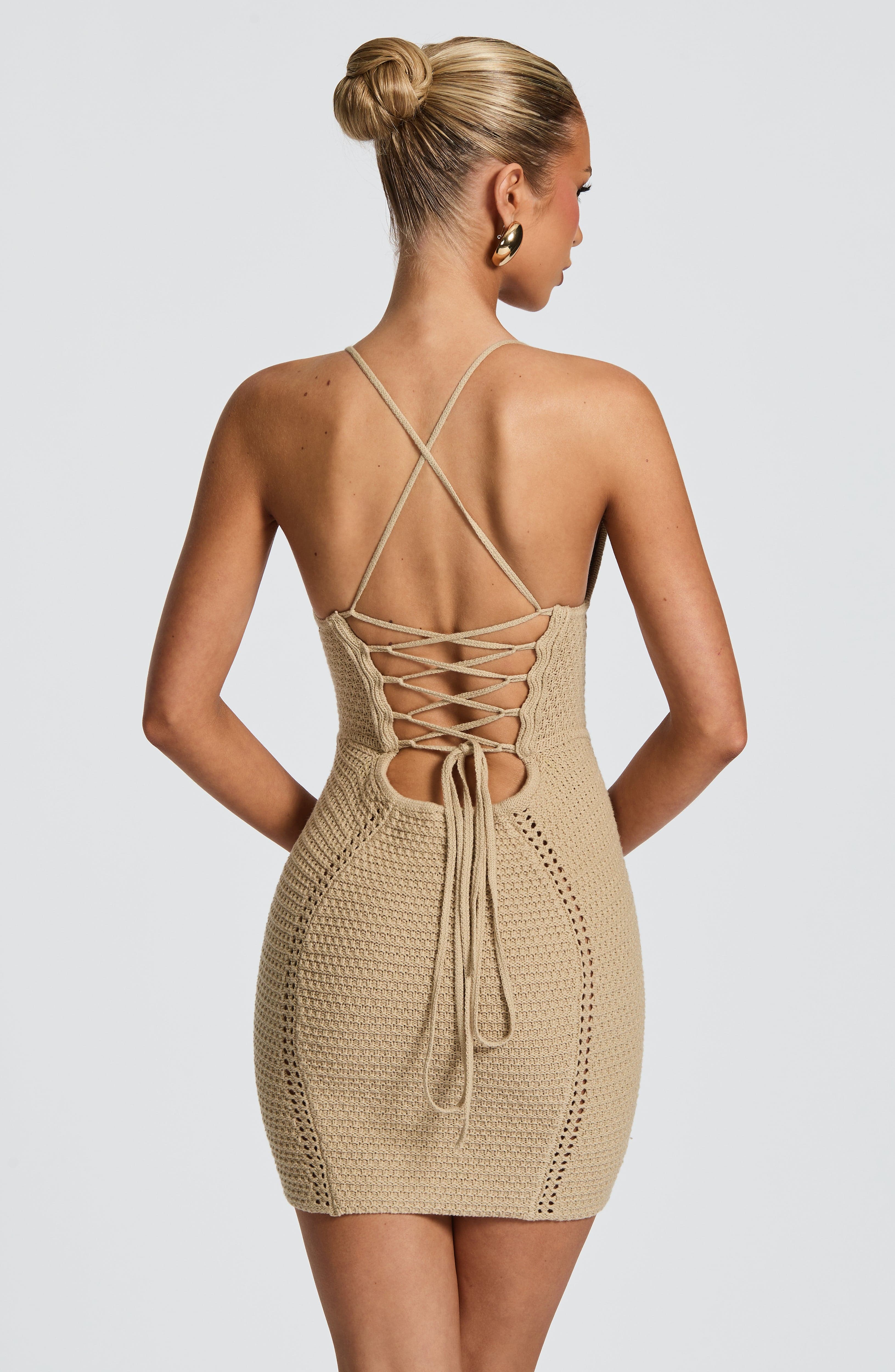 Xanthe Mini Kjole - Beige