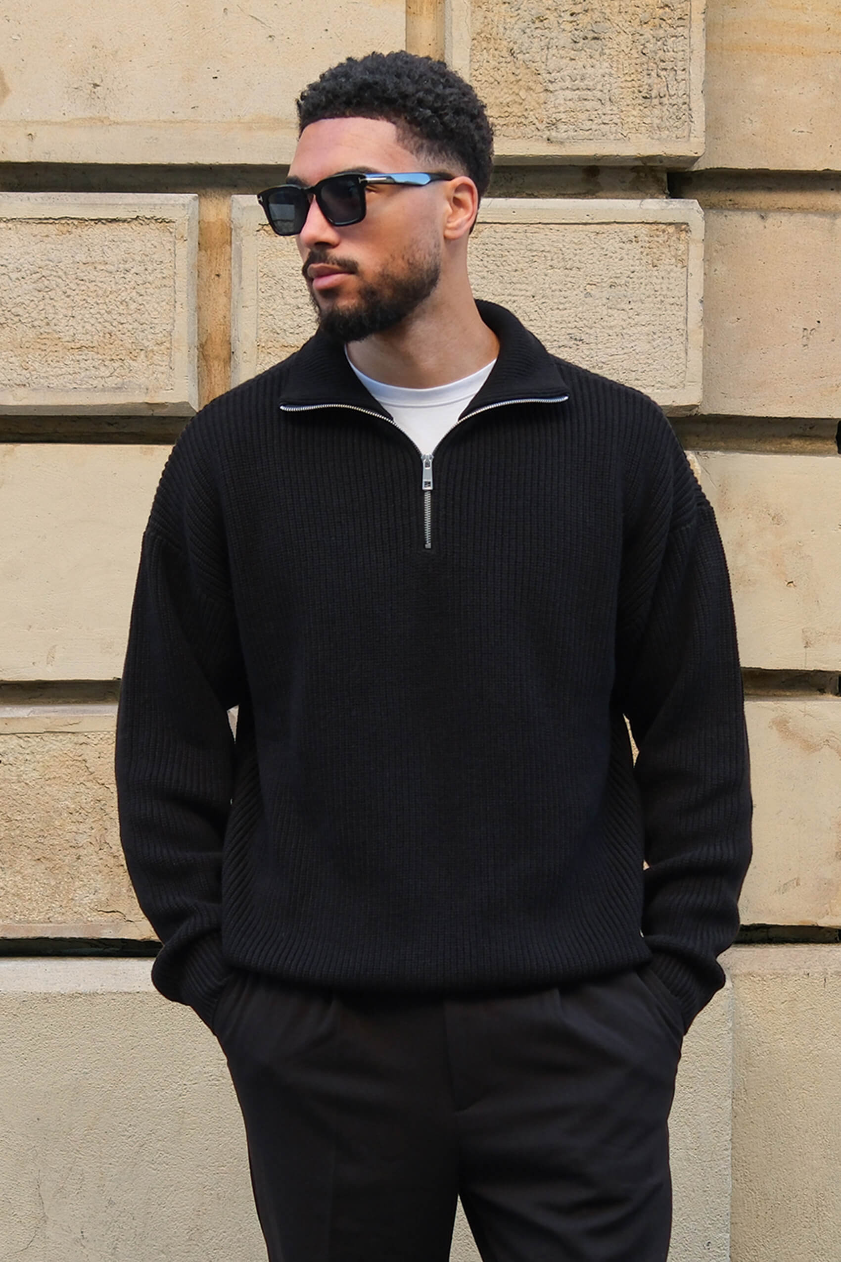 Havn halfzip - Sort