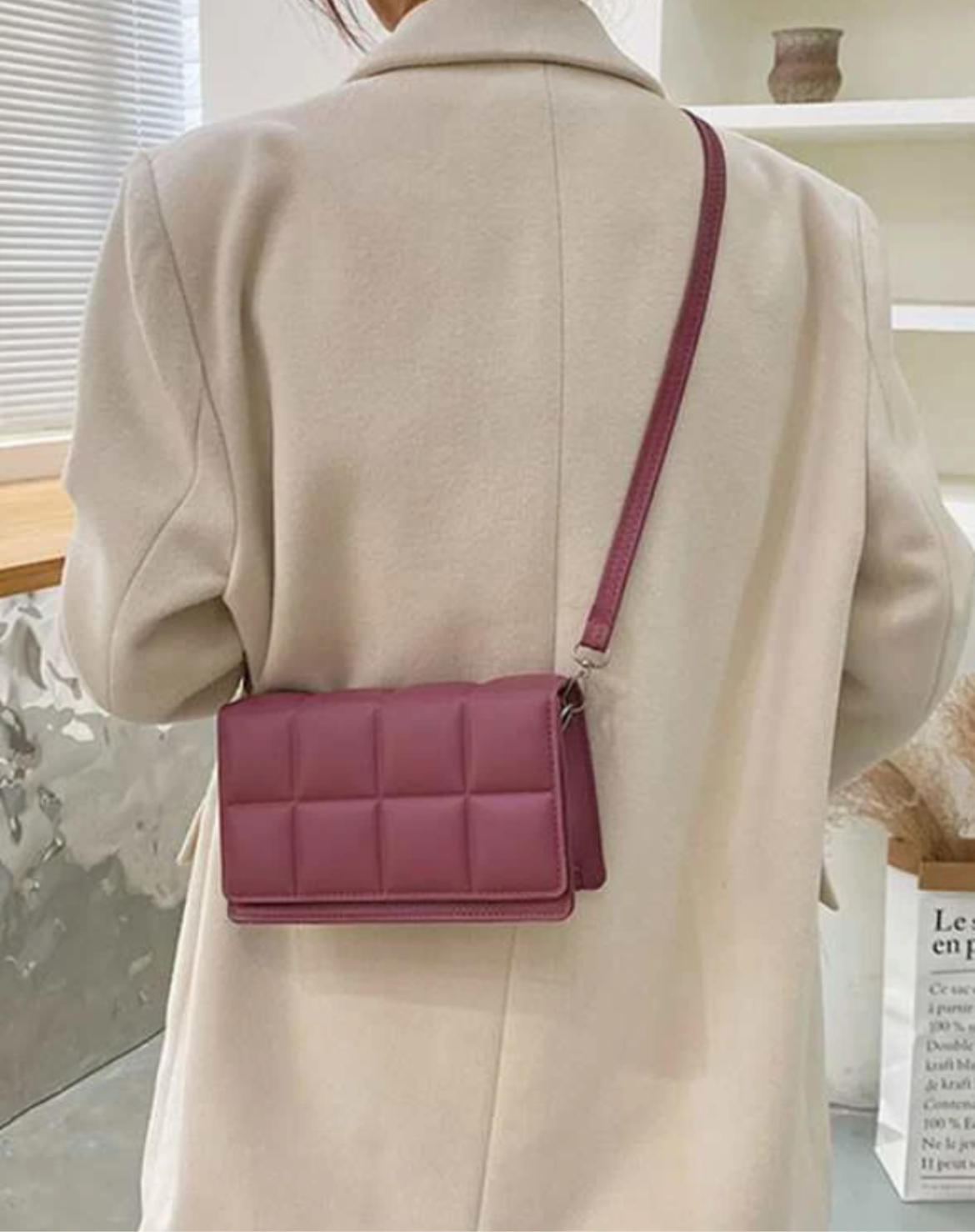 Burgundy Square Skuldertaske