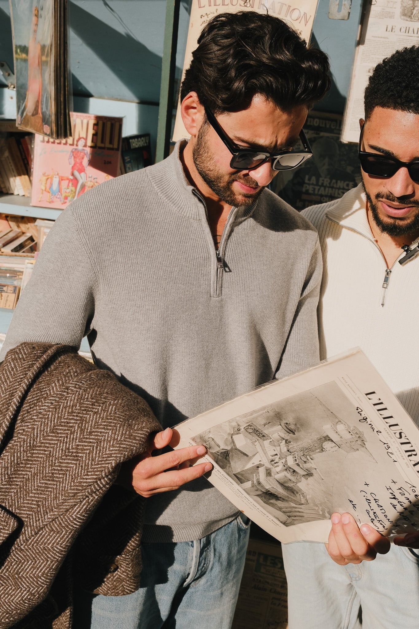 Armada halv lynlås - Grå melange