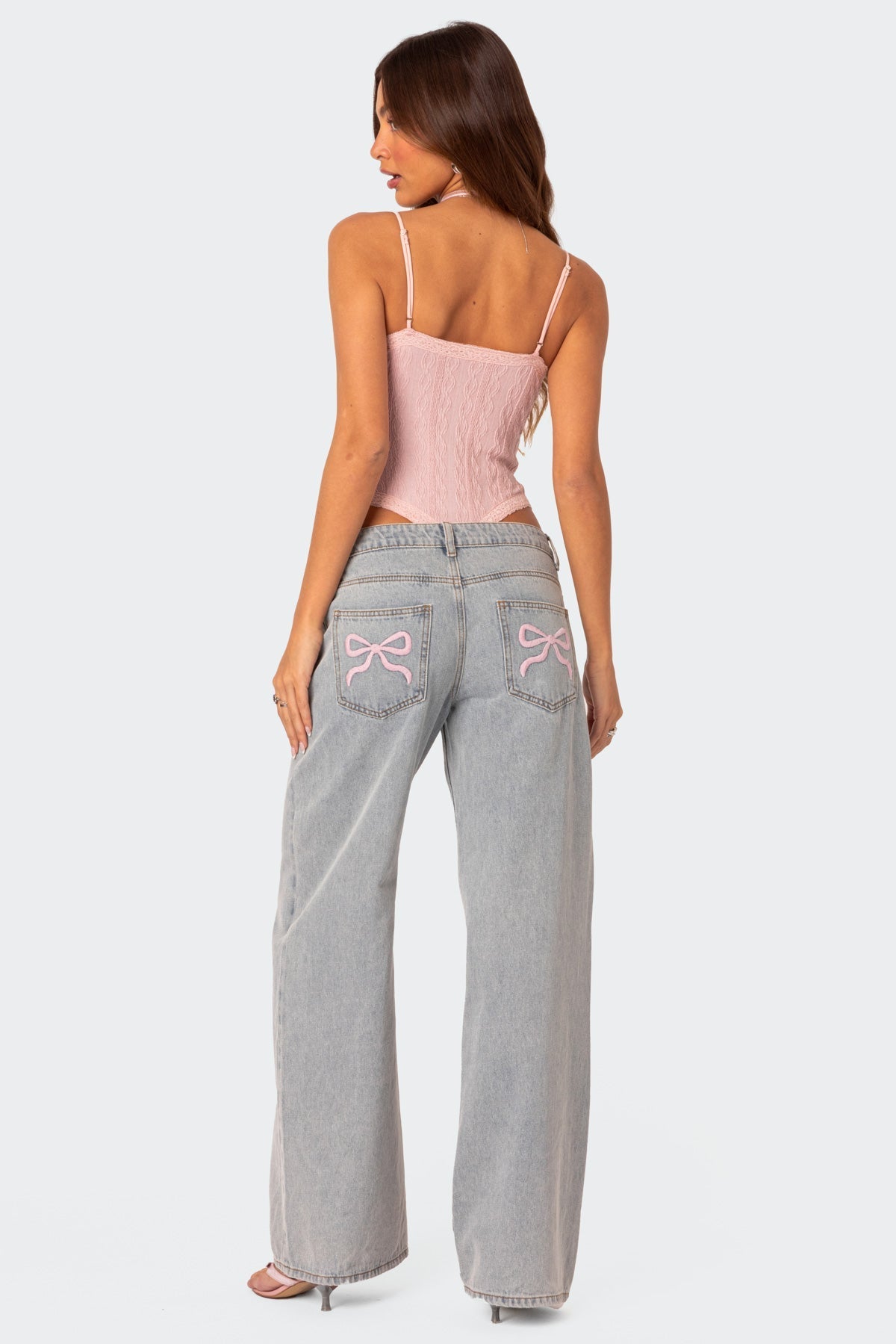 Emma Sløjfe Jeans - Oversized Jeans med Sløjfer