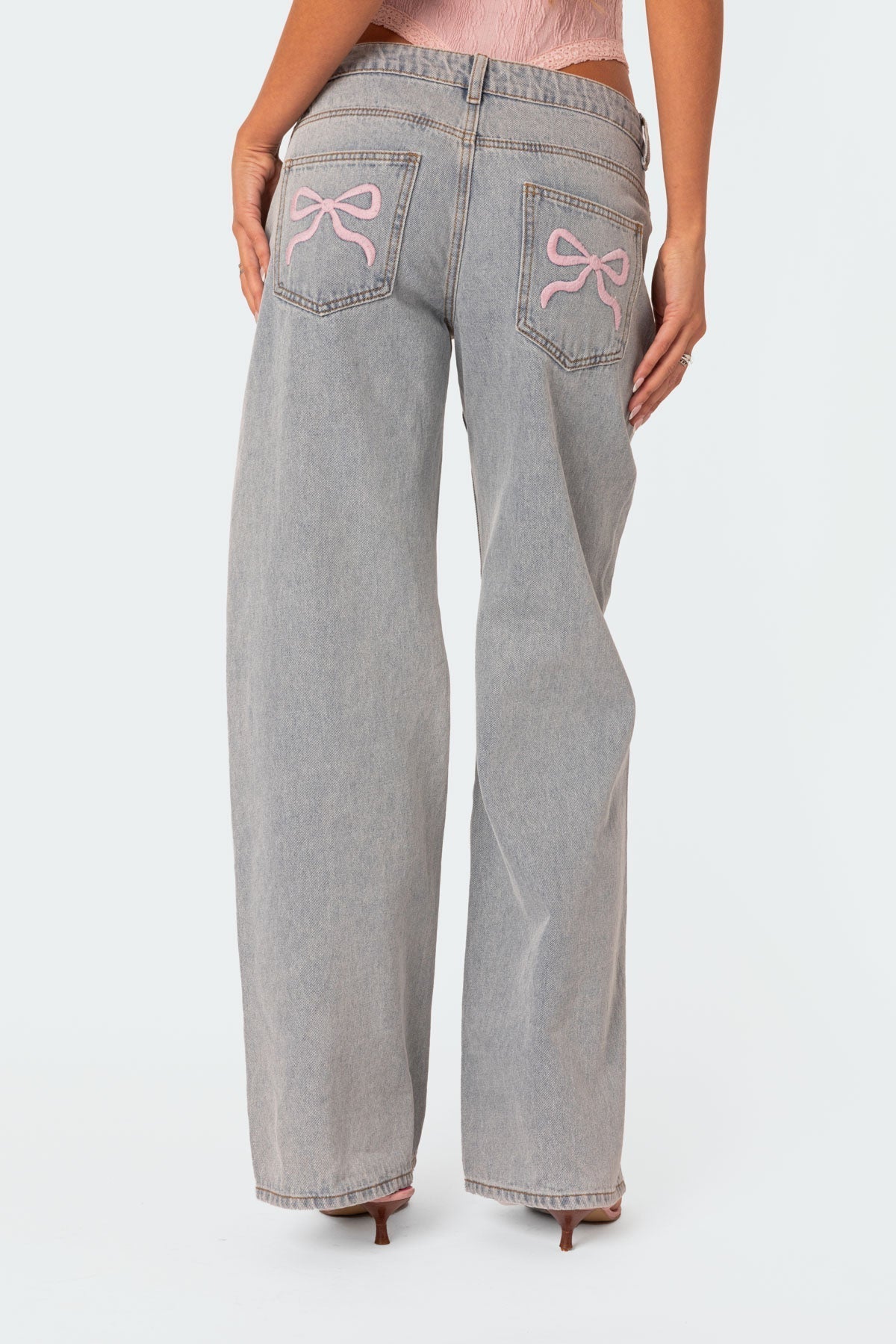 Emma Sløjfe Jeans - Oversized Jeans med Sløjfer