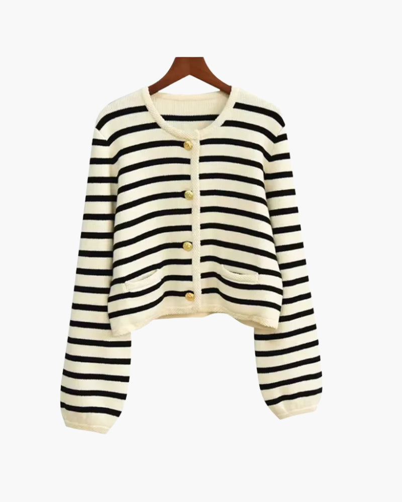 Premium Stribet Uld Vest