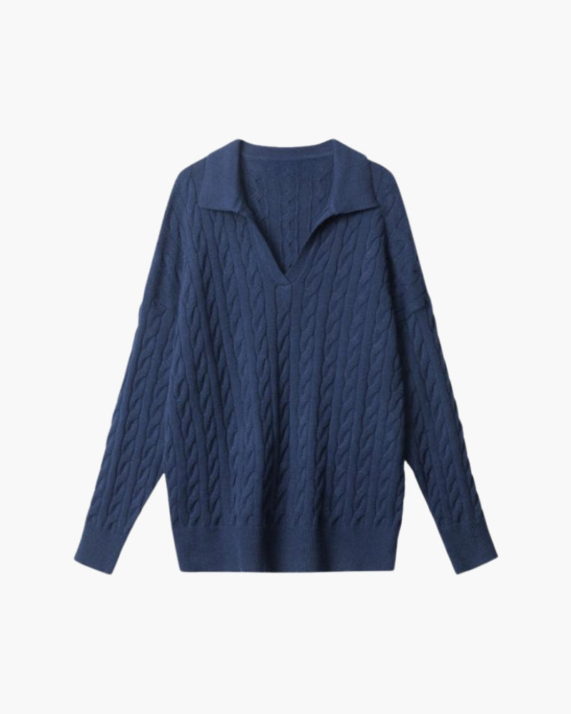 Premium Uld V-hals Strikket Sweater