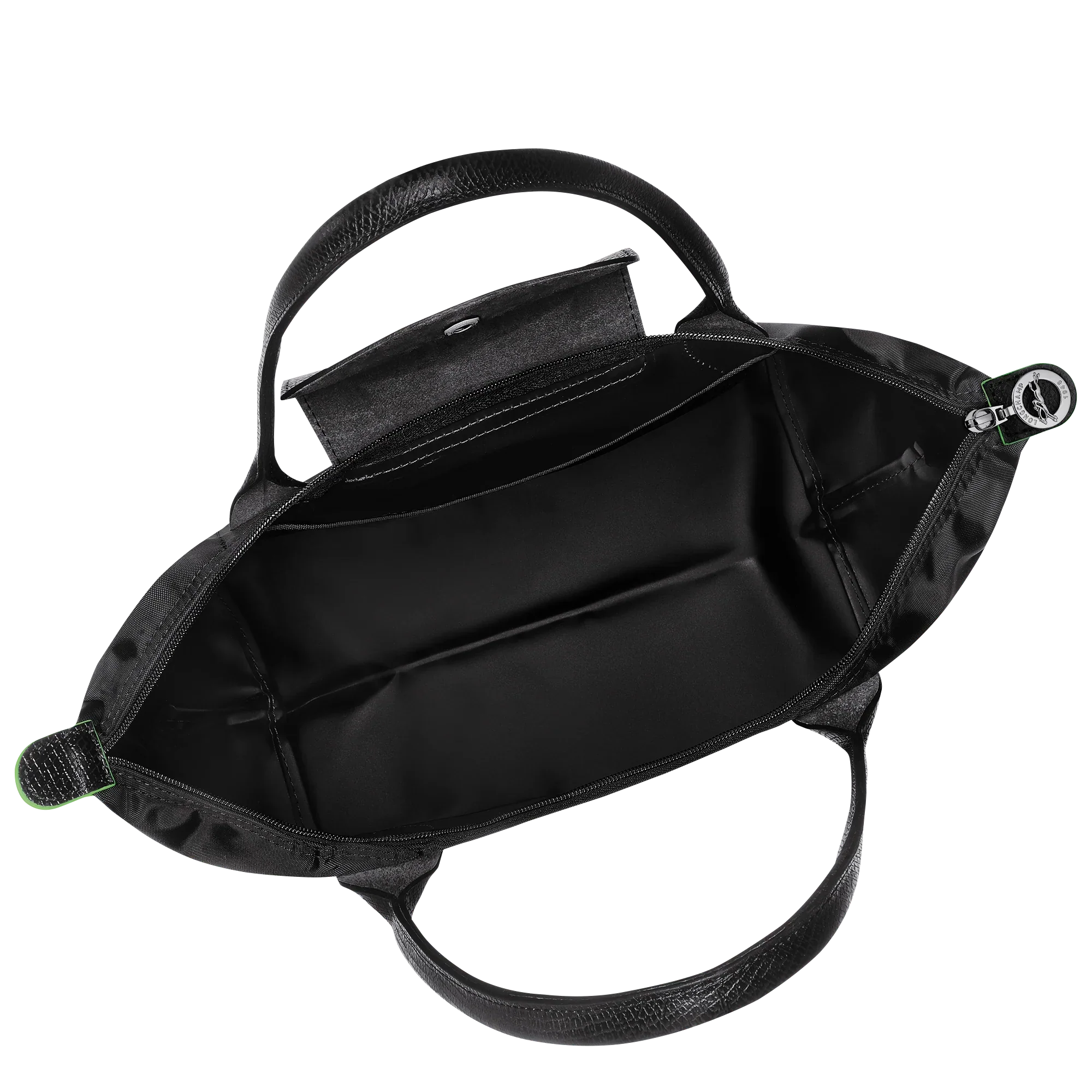 Longchamp - Medium Le Pliage Tote, Sort - Genanvendt lærred