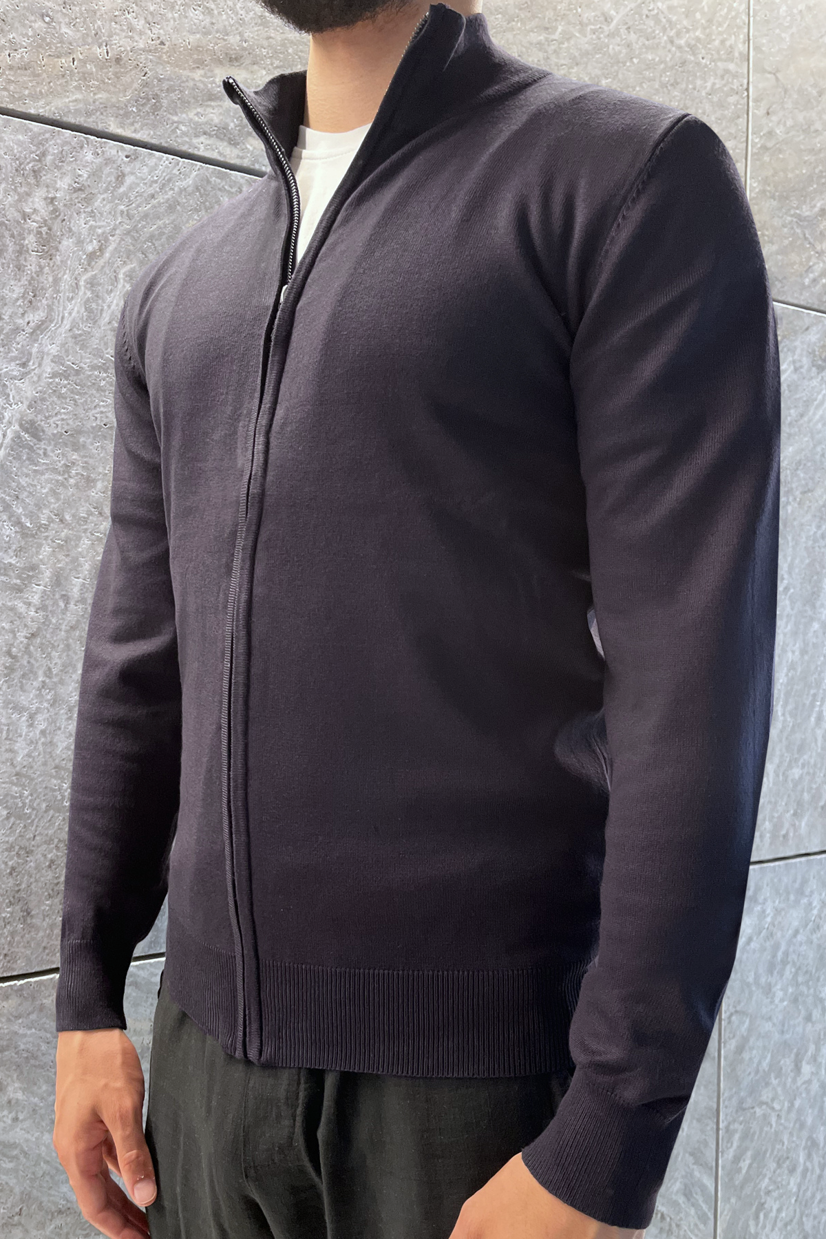 Faro Full Zip Sweater - Mørkeblå