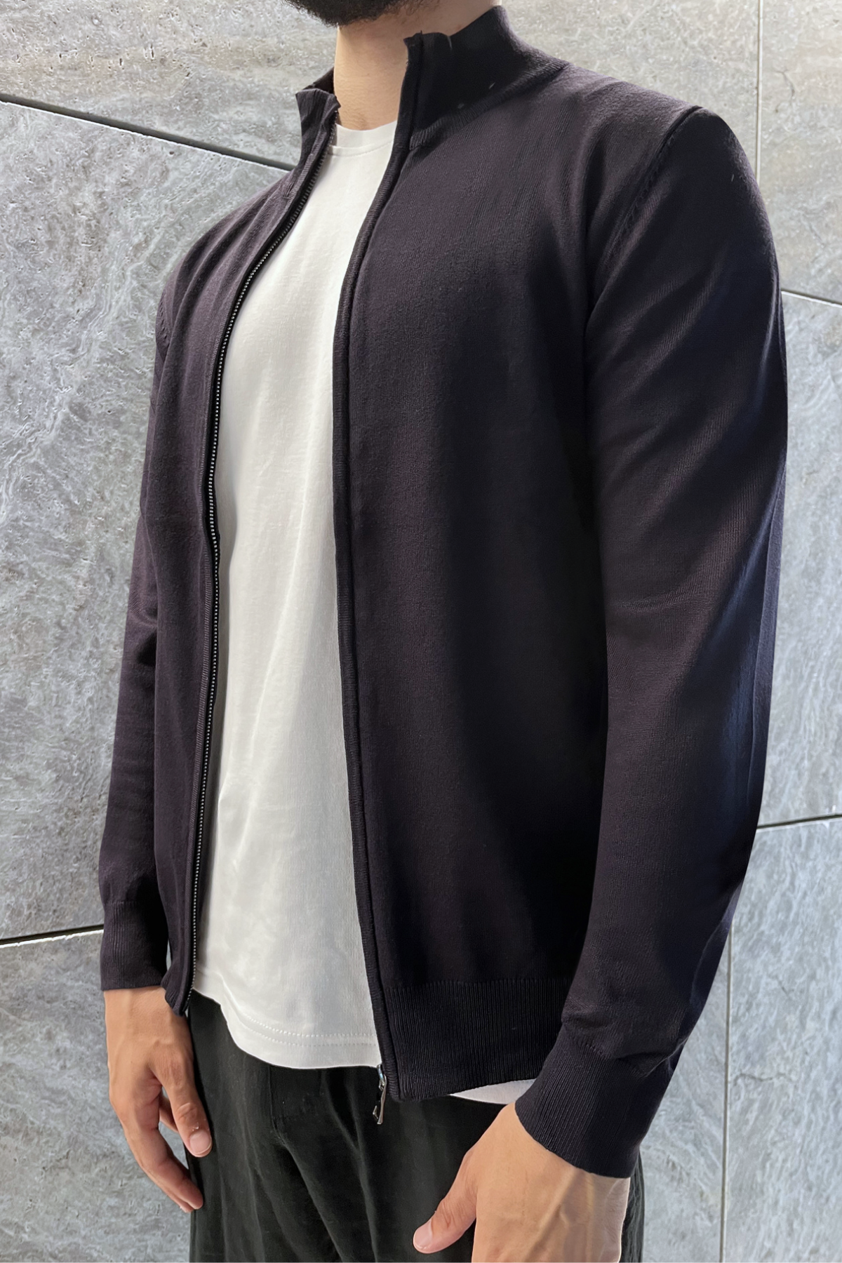 Faro Full Zip Sweater - Mørkeblå