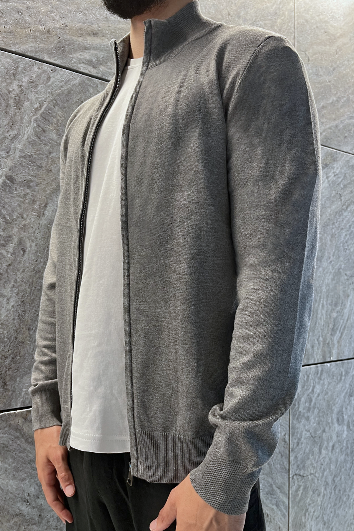Faro Full Zip Sweater - Grå