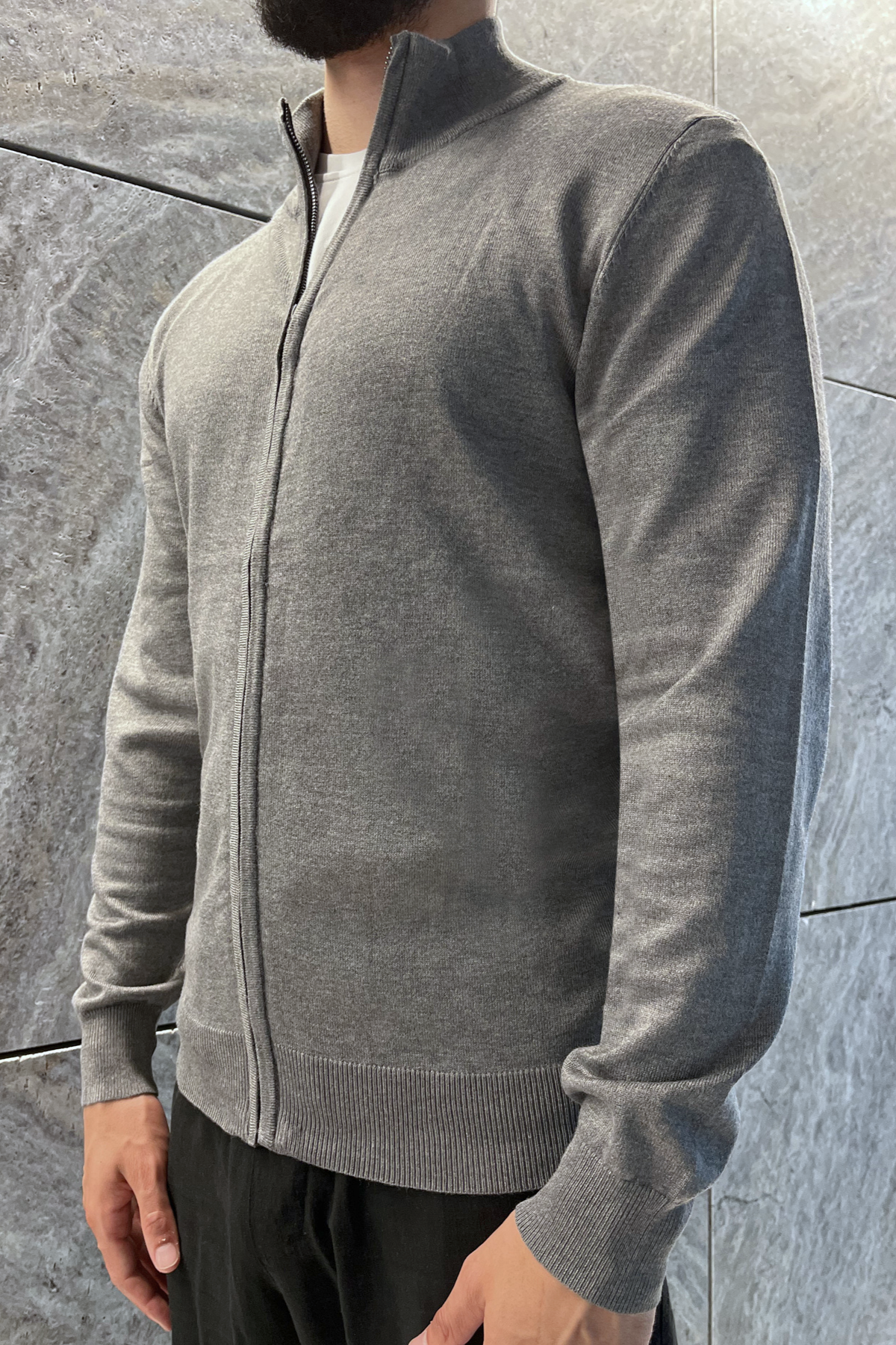 Faro Full Zip Sweater - Grå