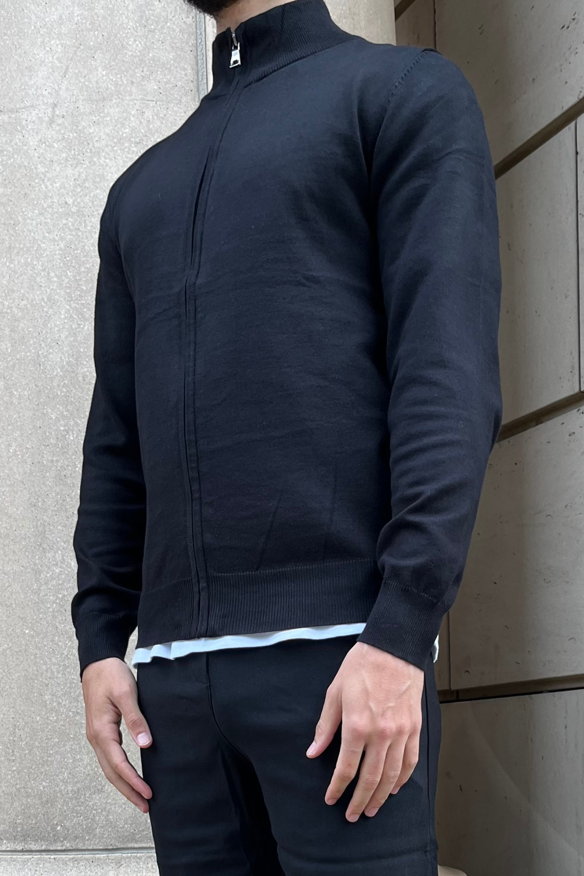 Faro Full Zip Sweater - Sort