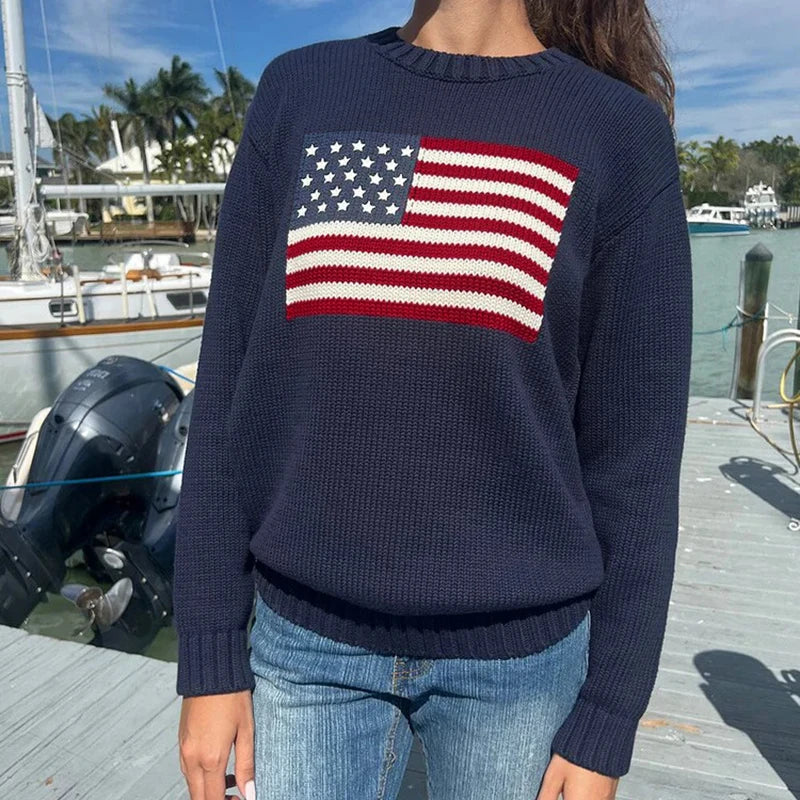 Sofie | Amerikansk Flag Sweater