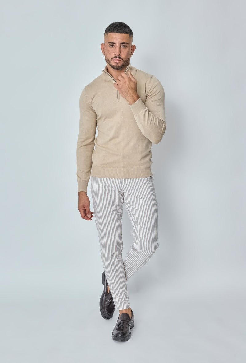 Faro Half Zip Sweater - Beige