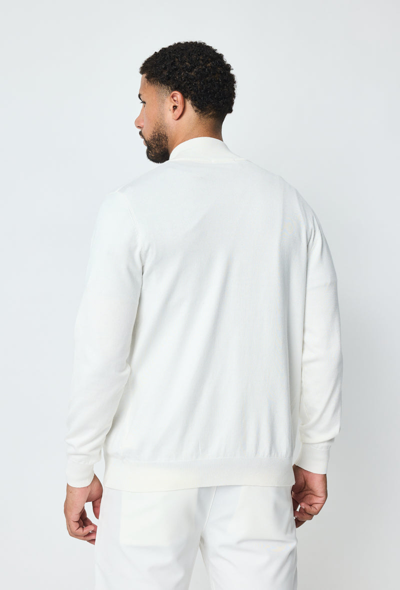Faro Full Zip Sweater - Hvid