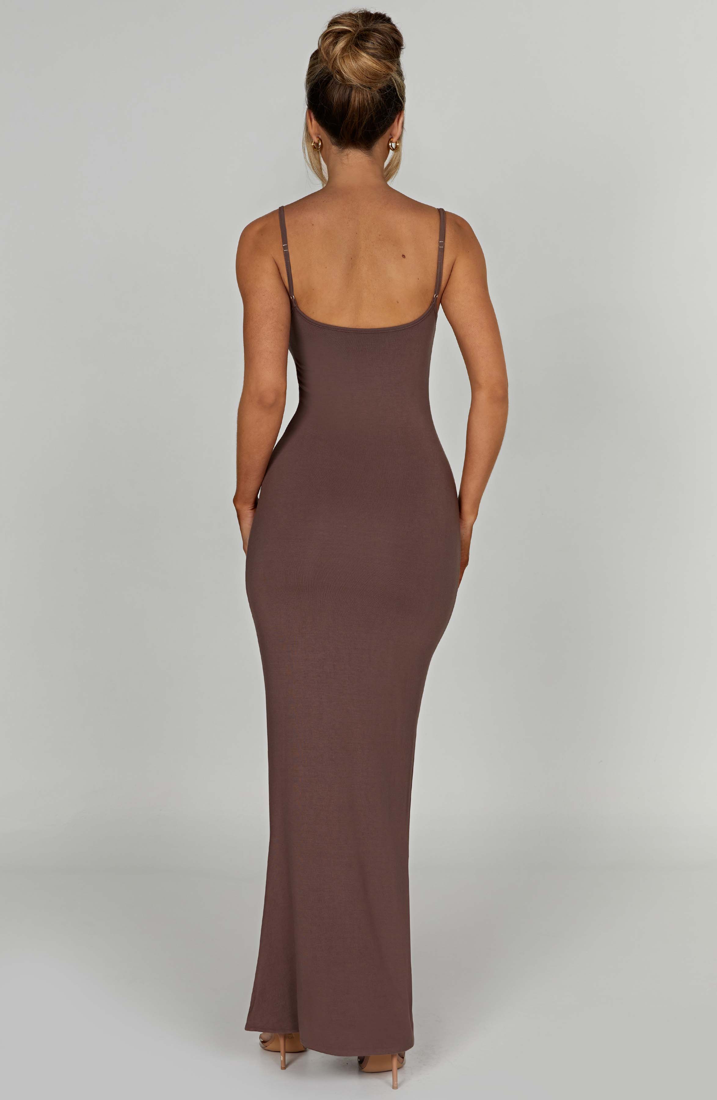 Saskia Maxi Kjole - Chokolade