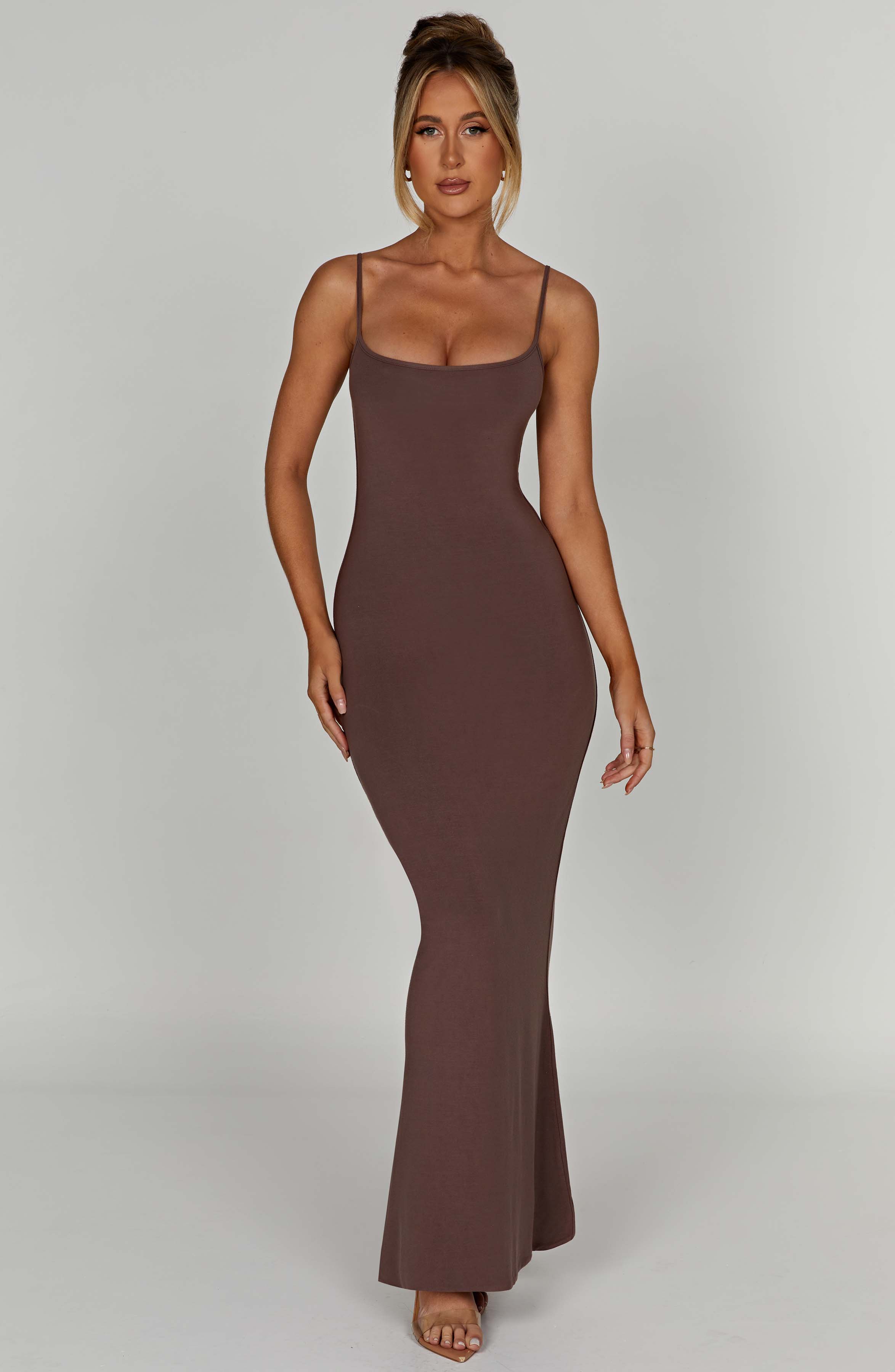 Saskia Maxi Kjole - Chokolade